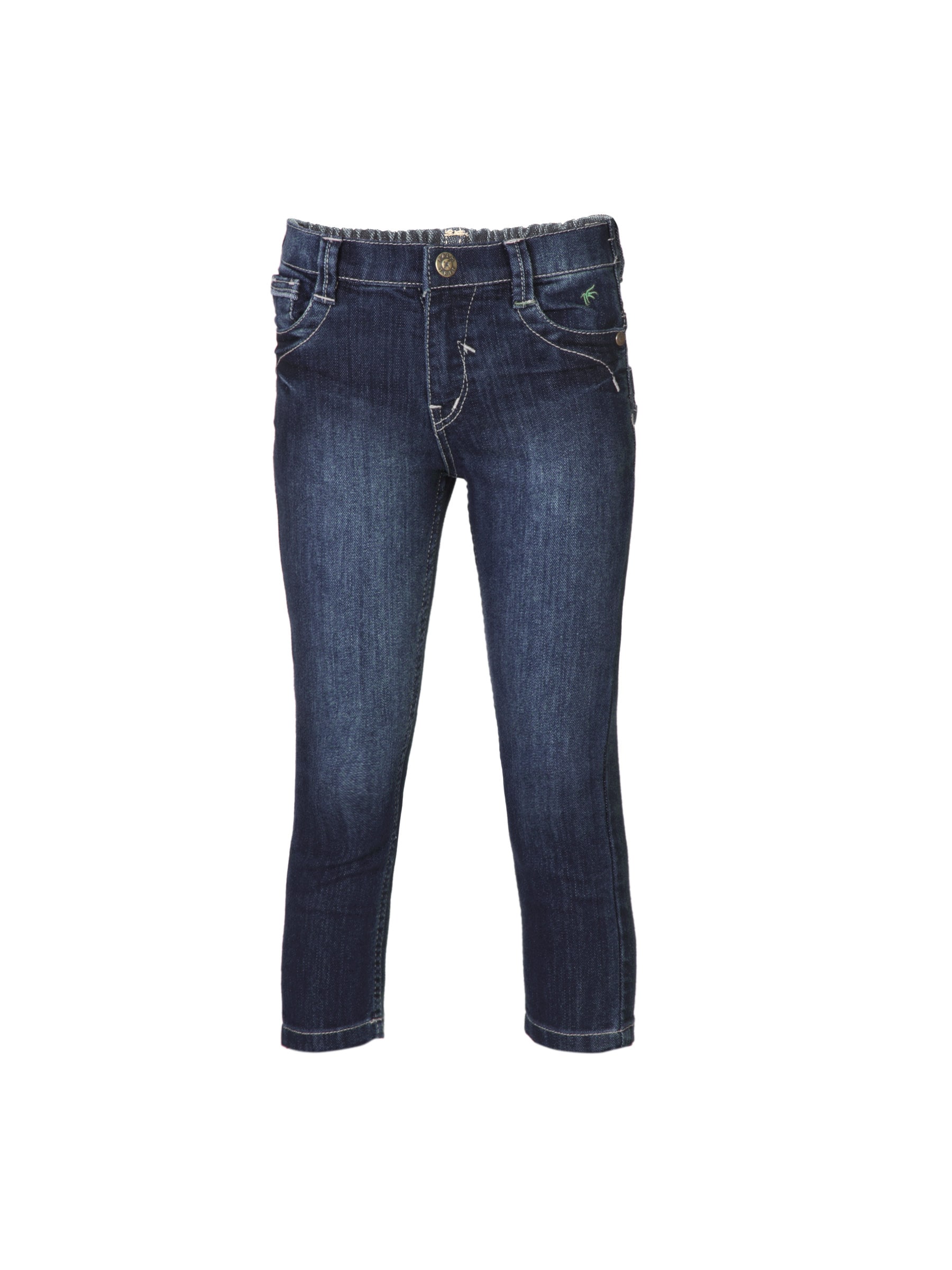 Gini and Jony Girls Woven Navy Blue Jeans