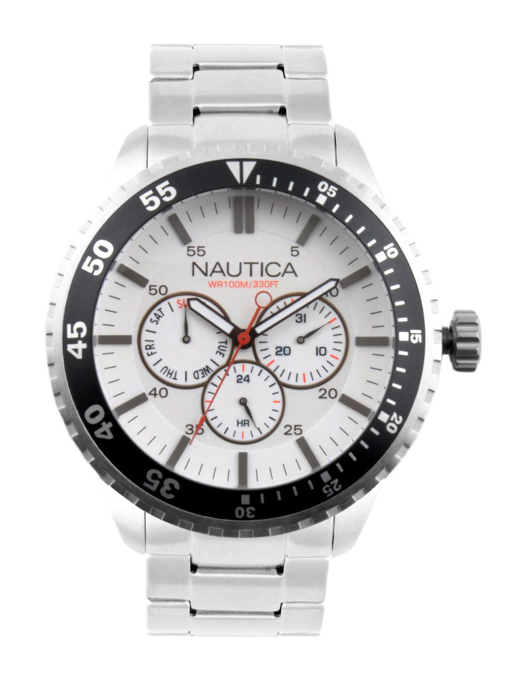 Nautica Men White Dial Chronograph Watch