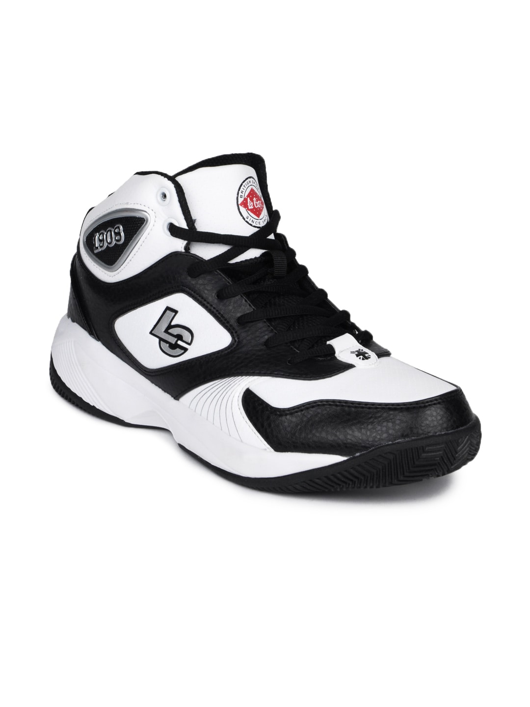 Lee Cooper Men Black & White Sports Shoes