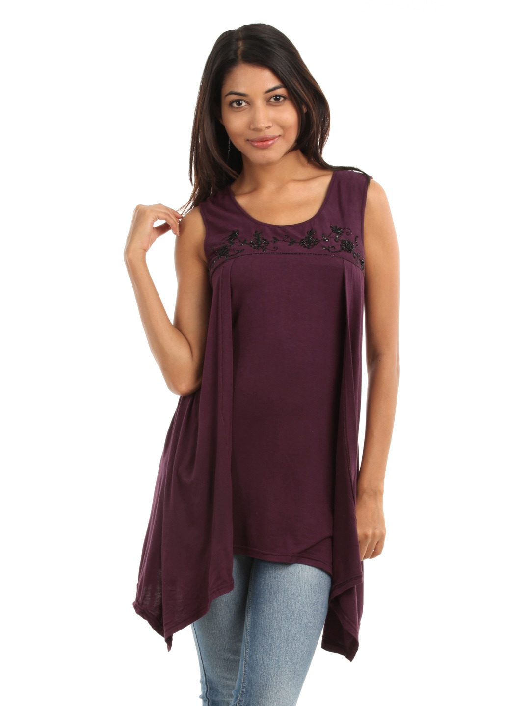 AND by Anita Dongre Women Wine Coloured Top