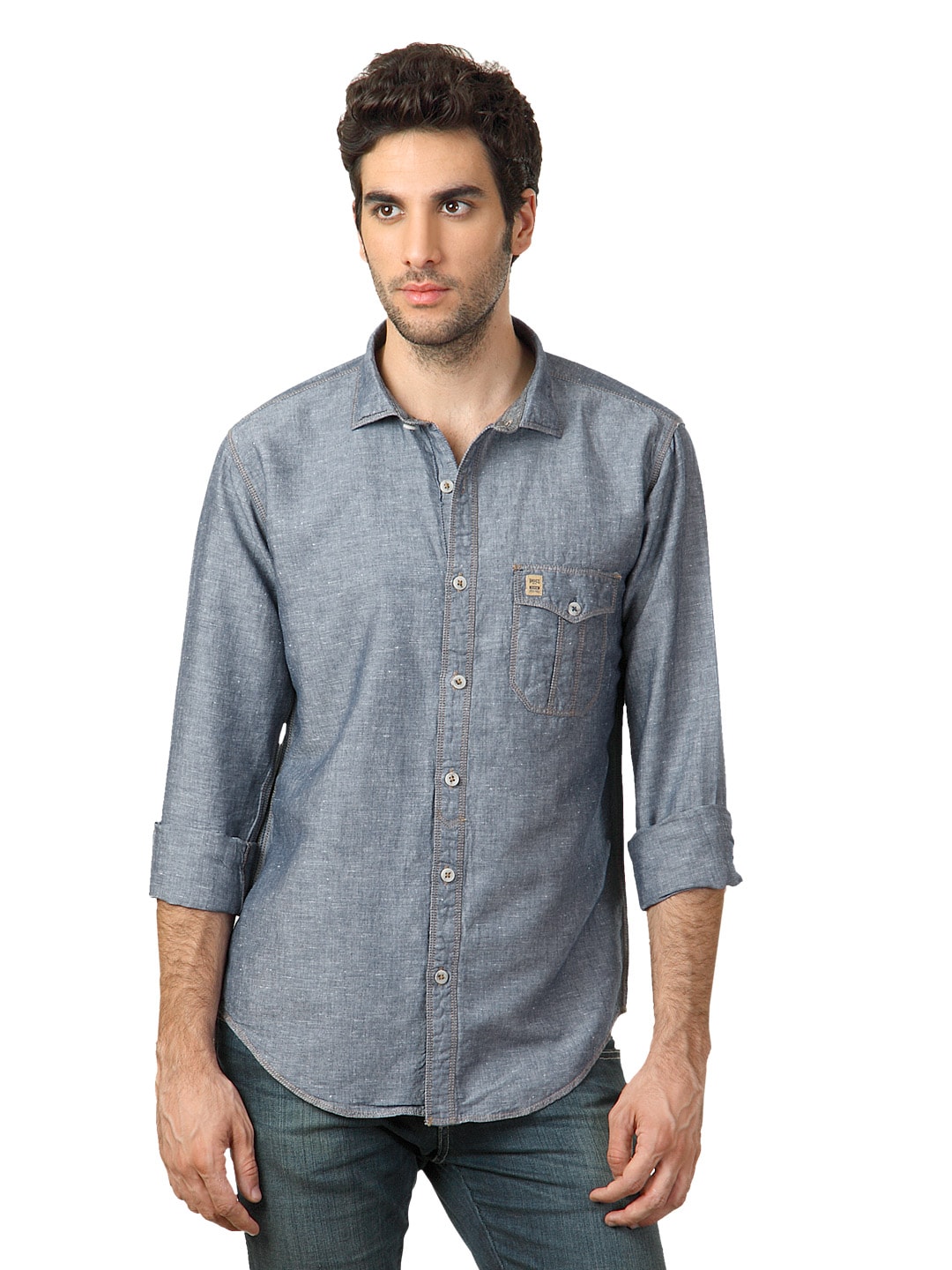 Basics Men Blue Shirt