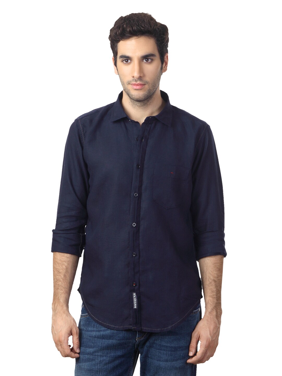 Basics Men Navy Shirt