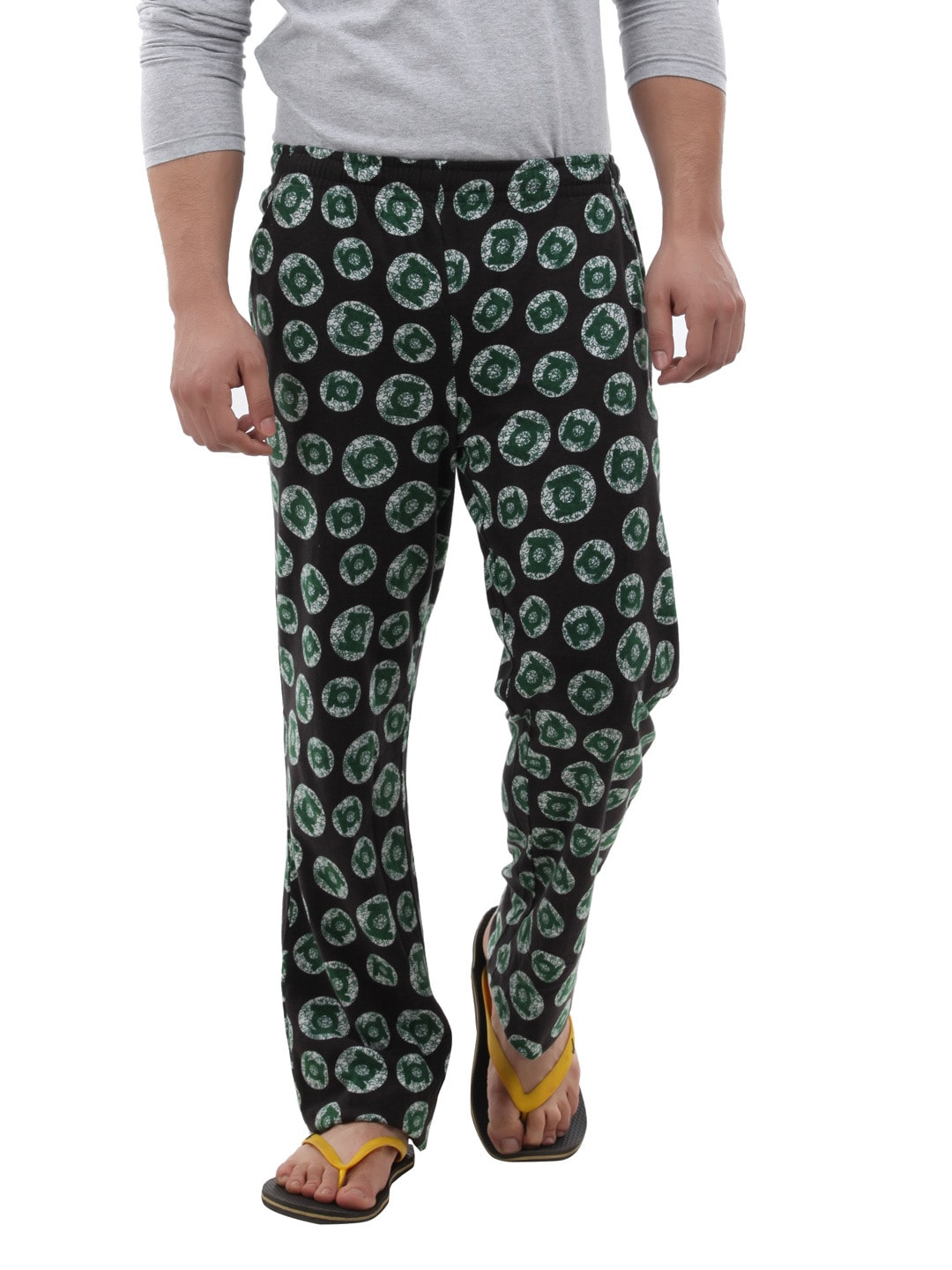 DC Comics Men Black and Green Printed Pyjamas DCS12MTPJ47700
