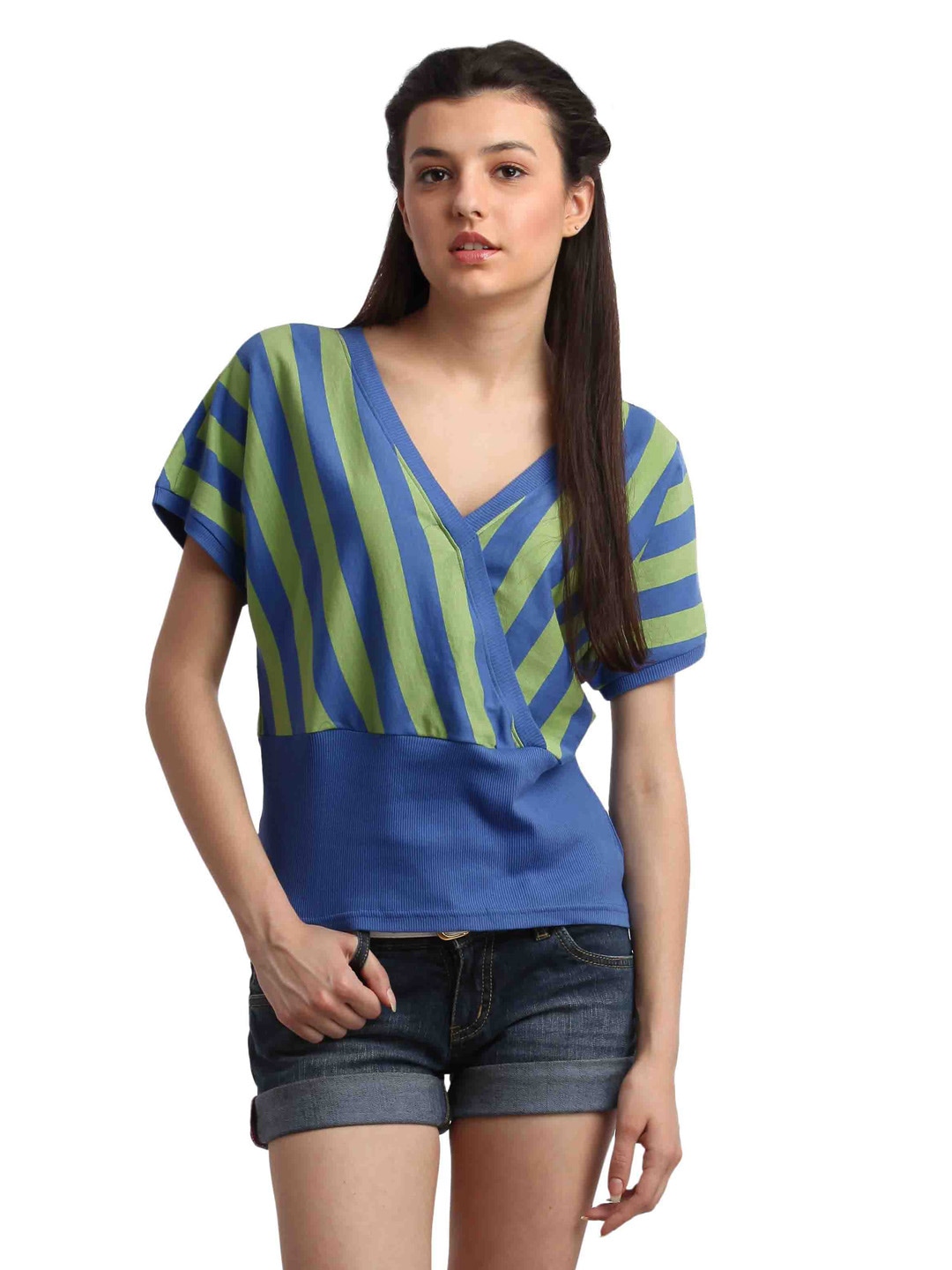 Remanika Women Striped Green Top