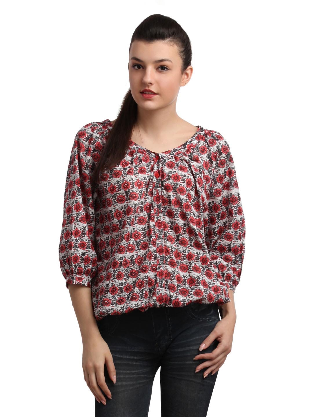 Remanika Women Red Printed Top