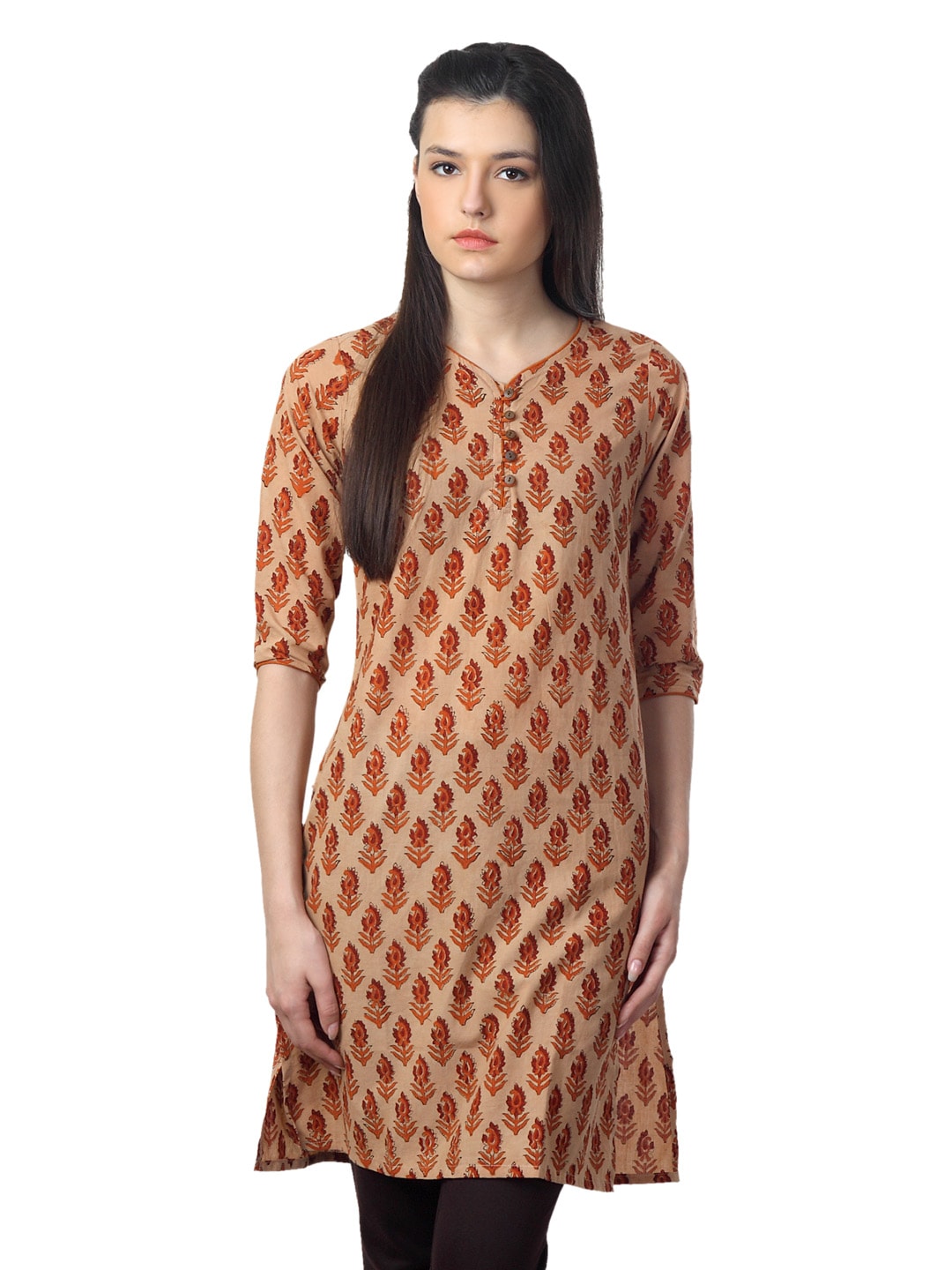 Mother Earth Women Beige Kurta