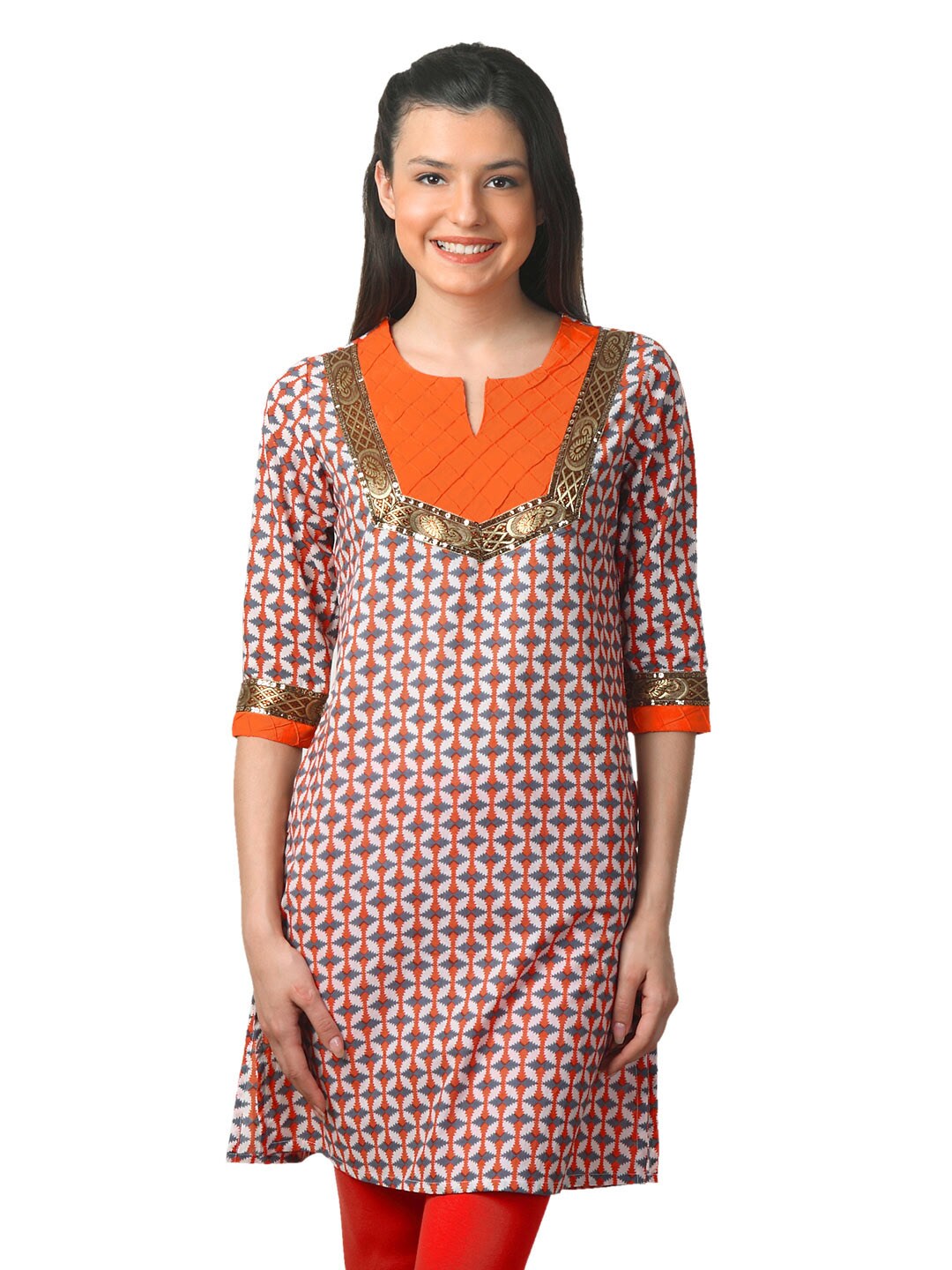 Mother Earth Women Orange Kurta