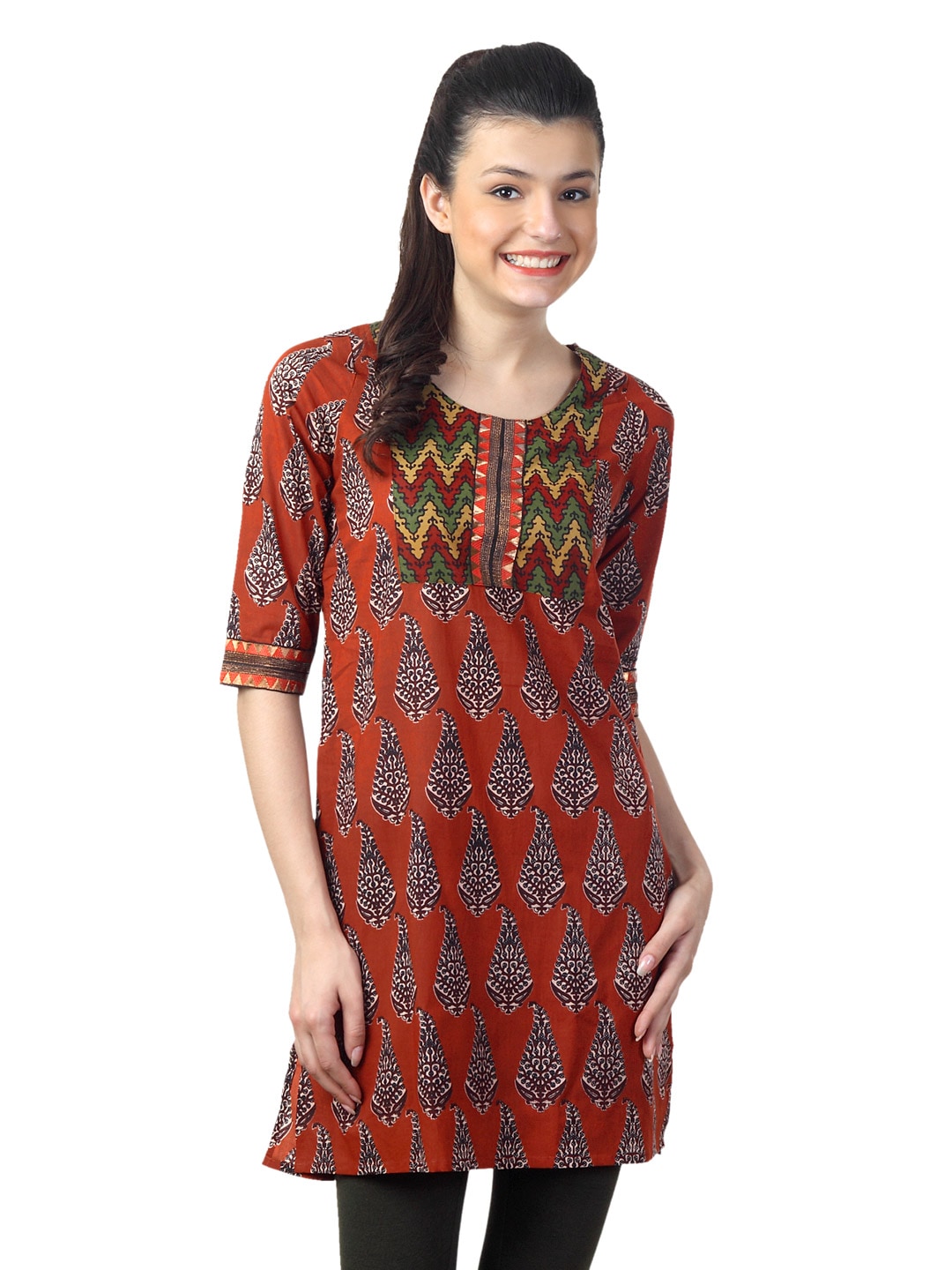 Mother Earth Women Rust Kurta