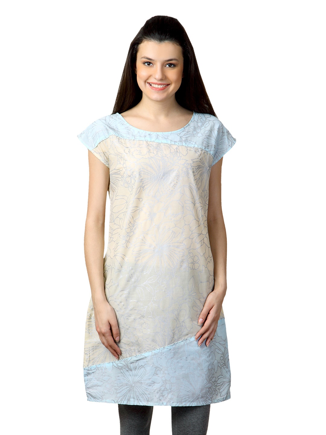 Alma Women Cream Printed Kurta