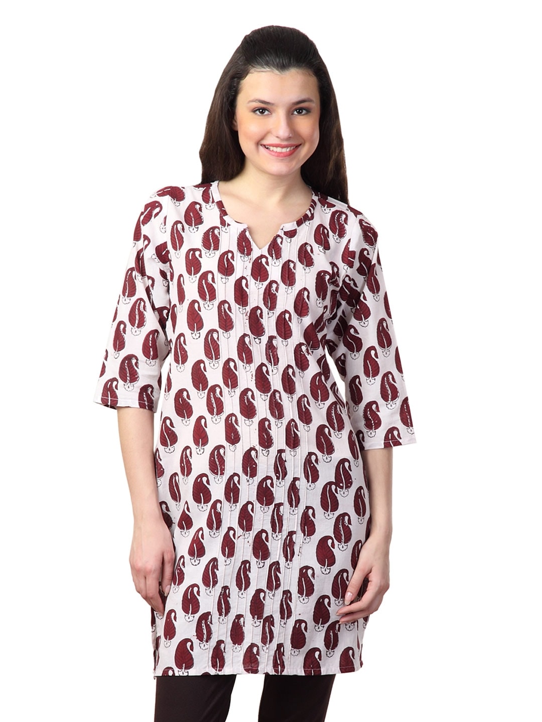 Alma Women White Printed Kurta