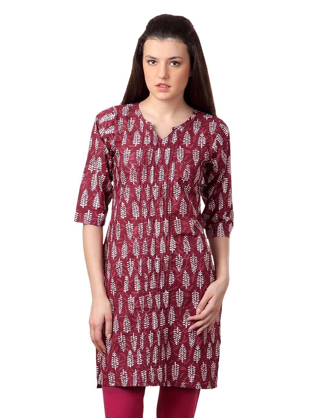 Alma Women Maroon Kurta