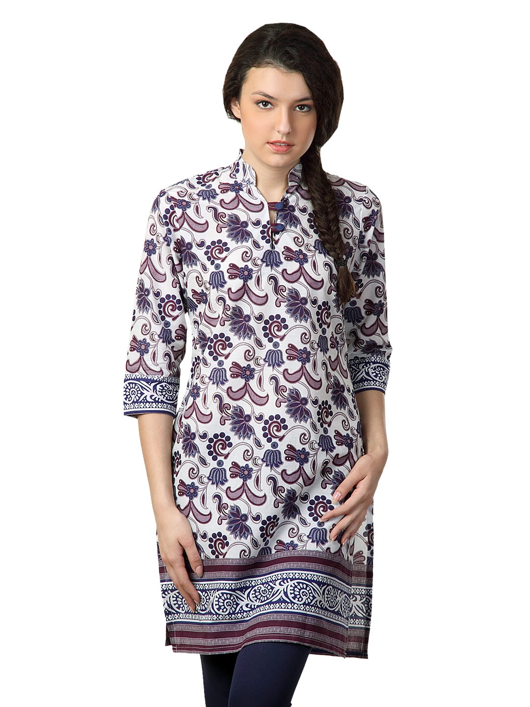 Alma Women White Printed Kurta