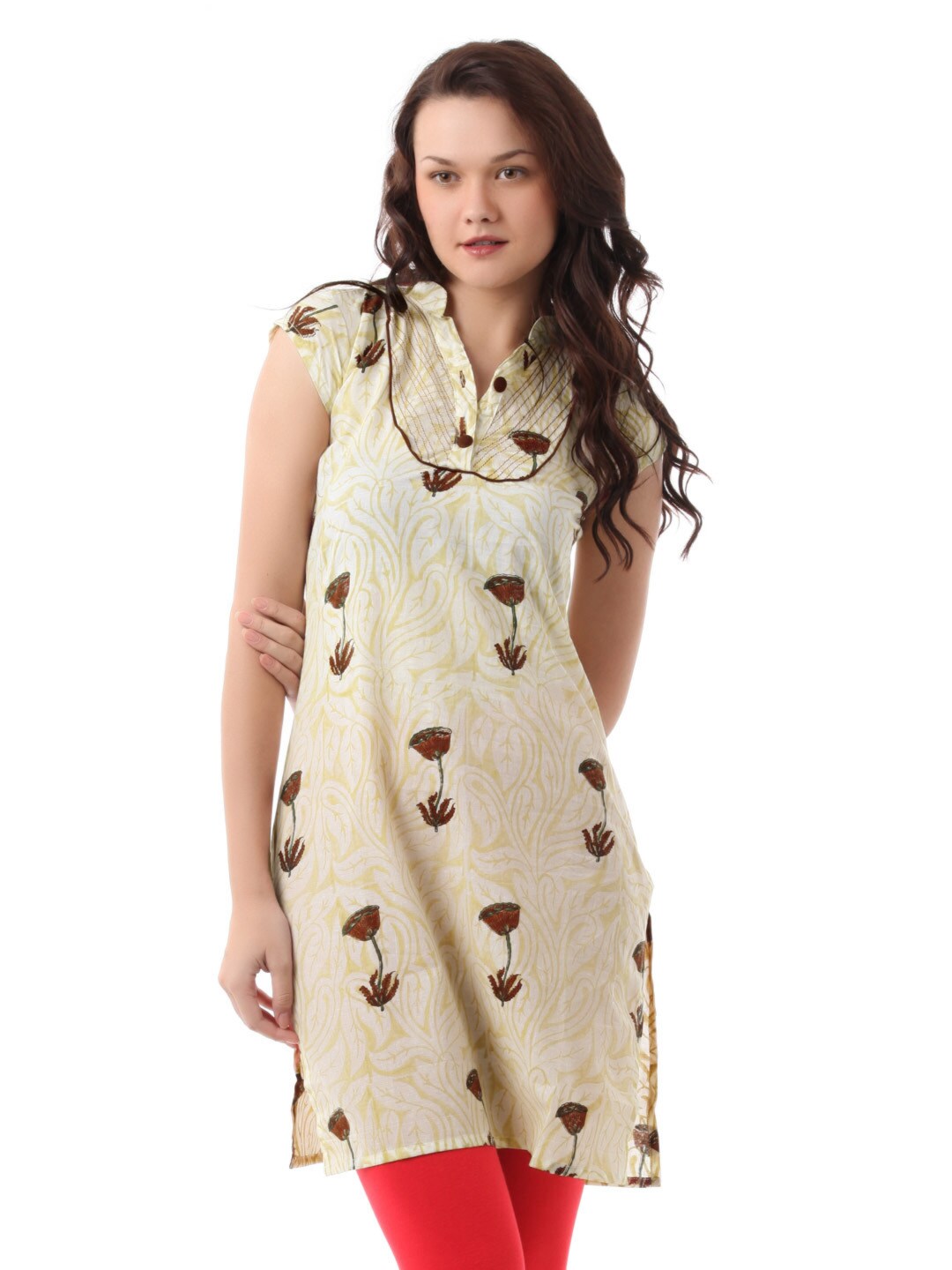 Alma Women Beige Kurta