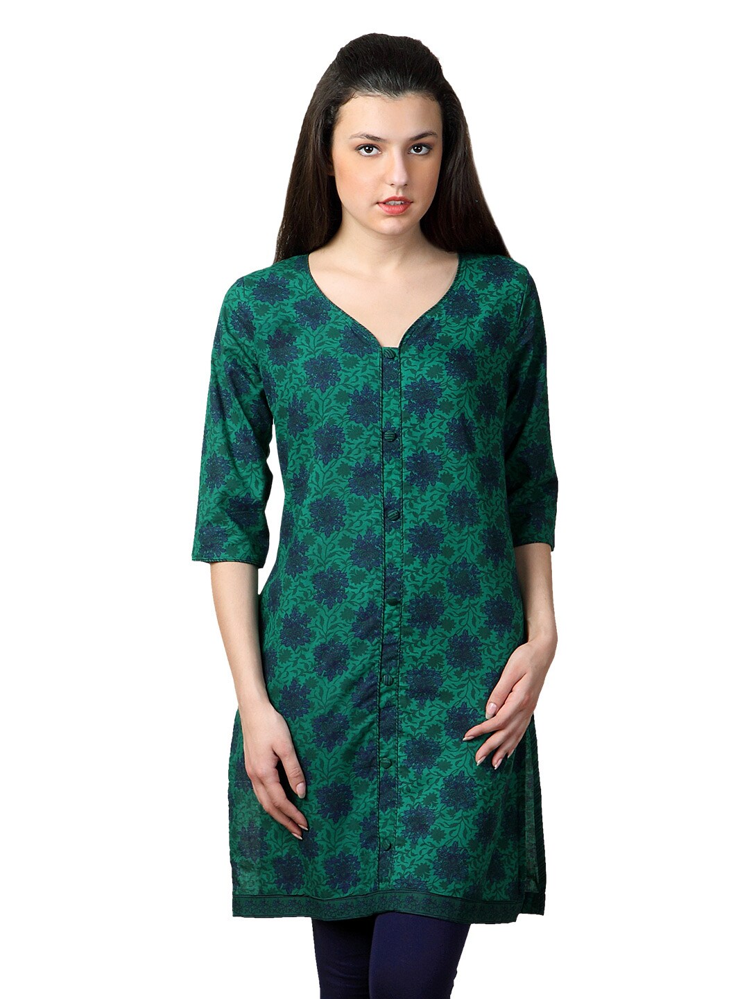 Alma Women Green Kurta