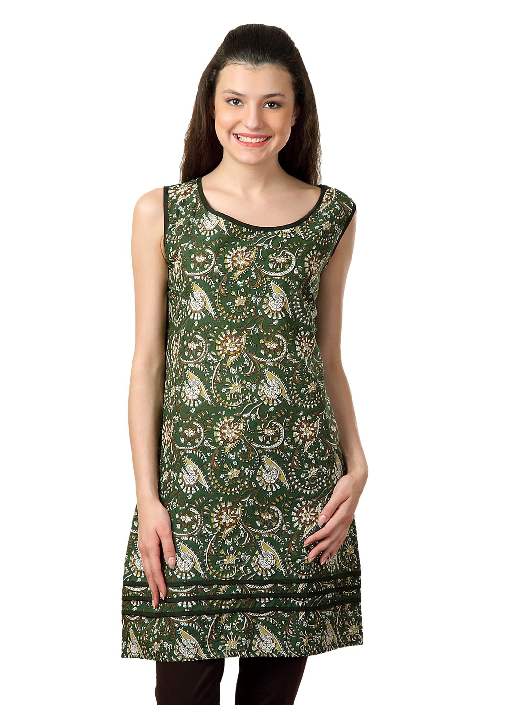 Alma Women Green Kurta