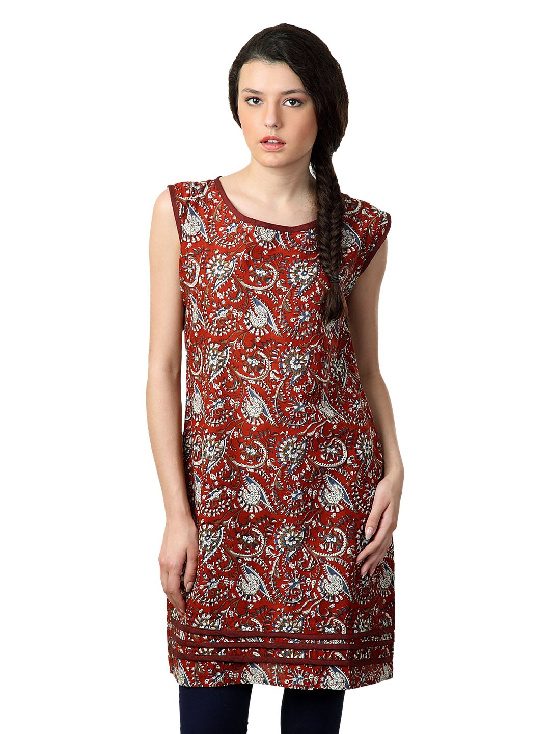 Alma Women Red Printed Kurta