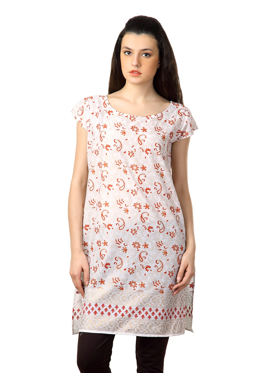 Alma Women White Printed Kurta