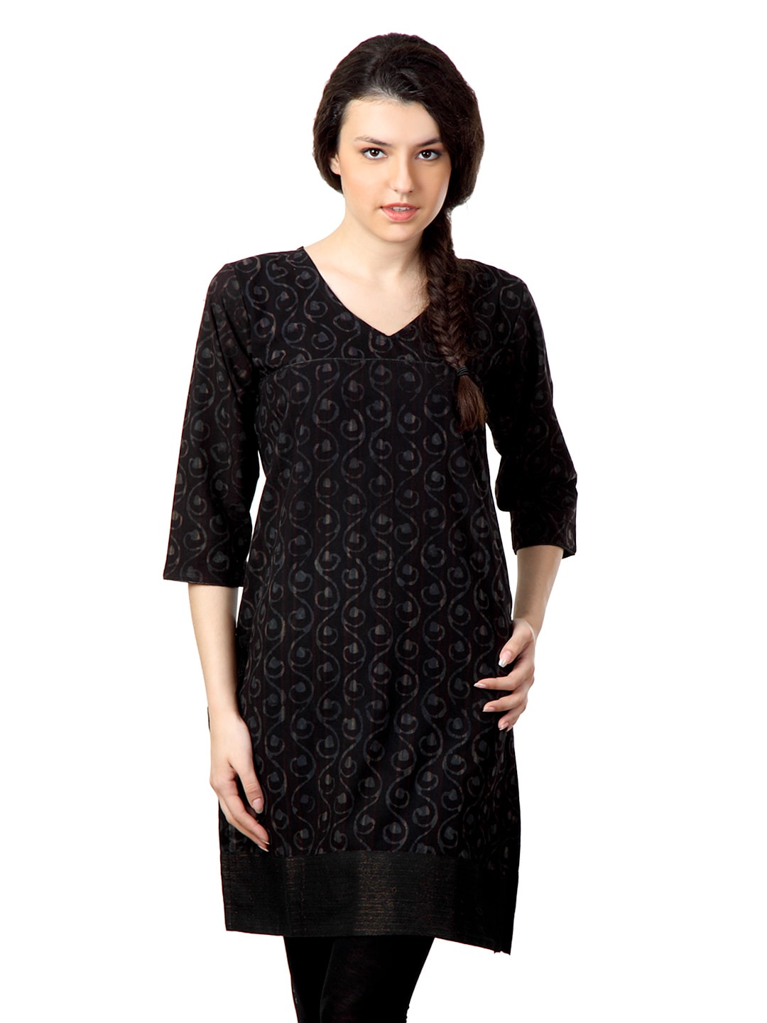 Alma Women Black Kurta