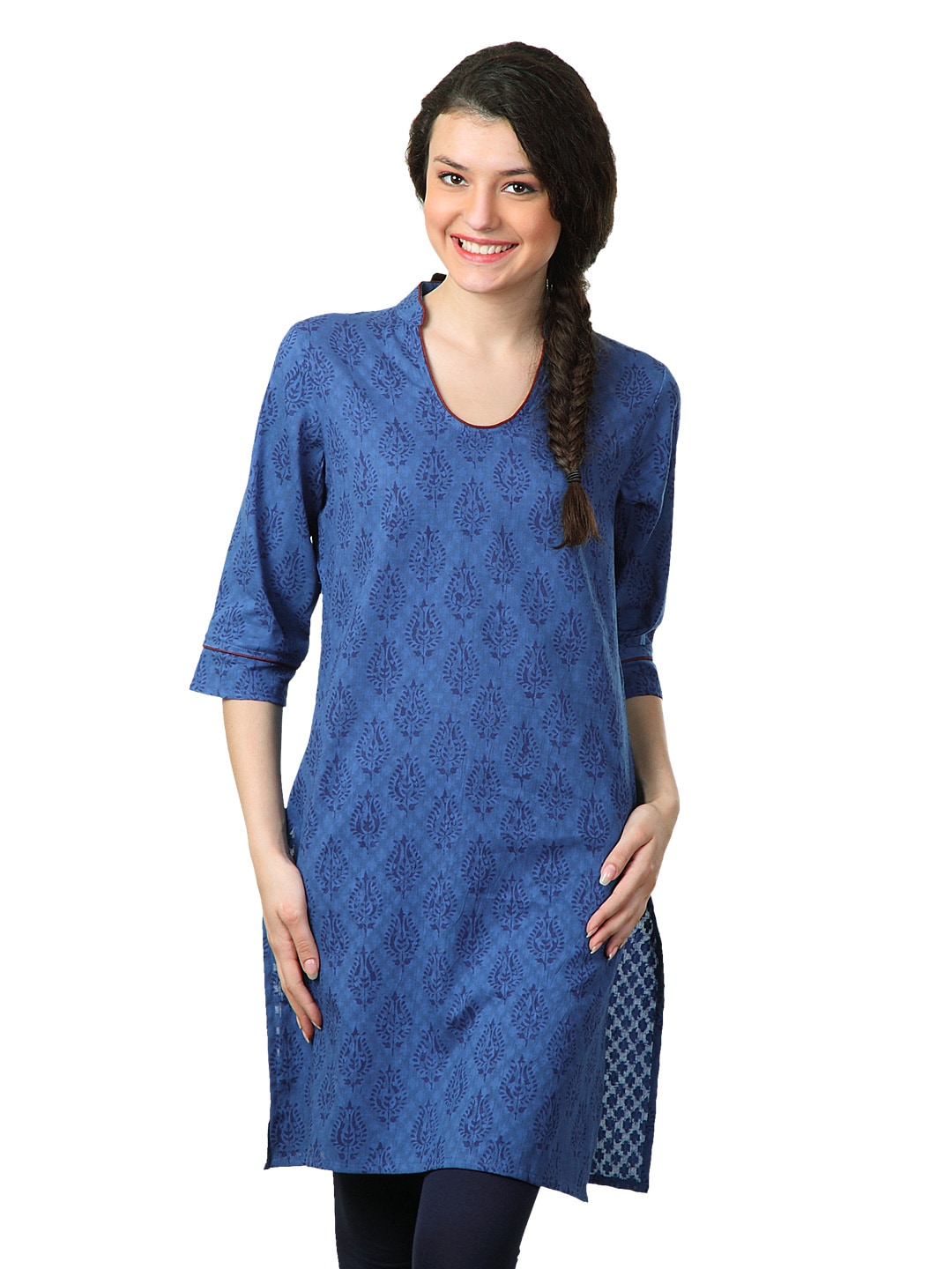 Alma Women Blue Kurta