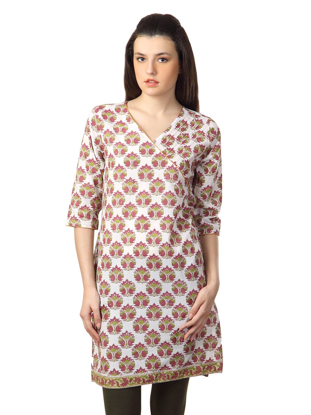 Alma Women White Printed Kurta