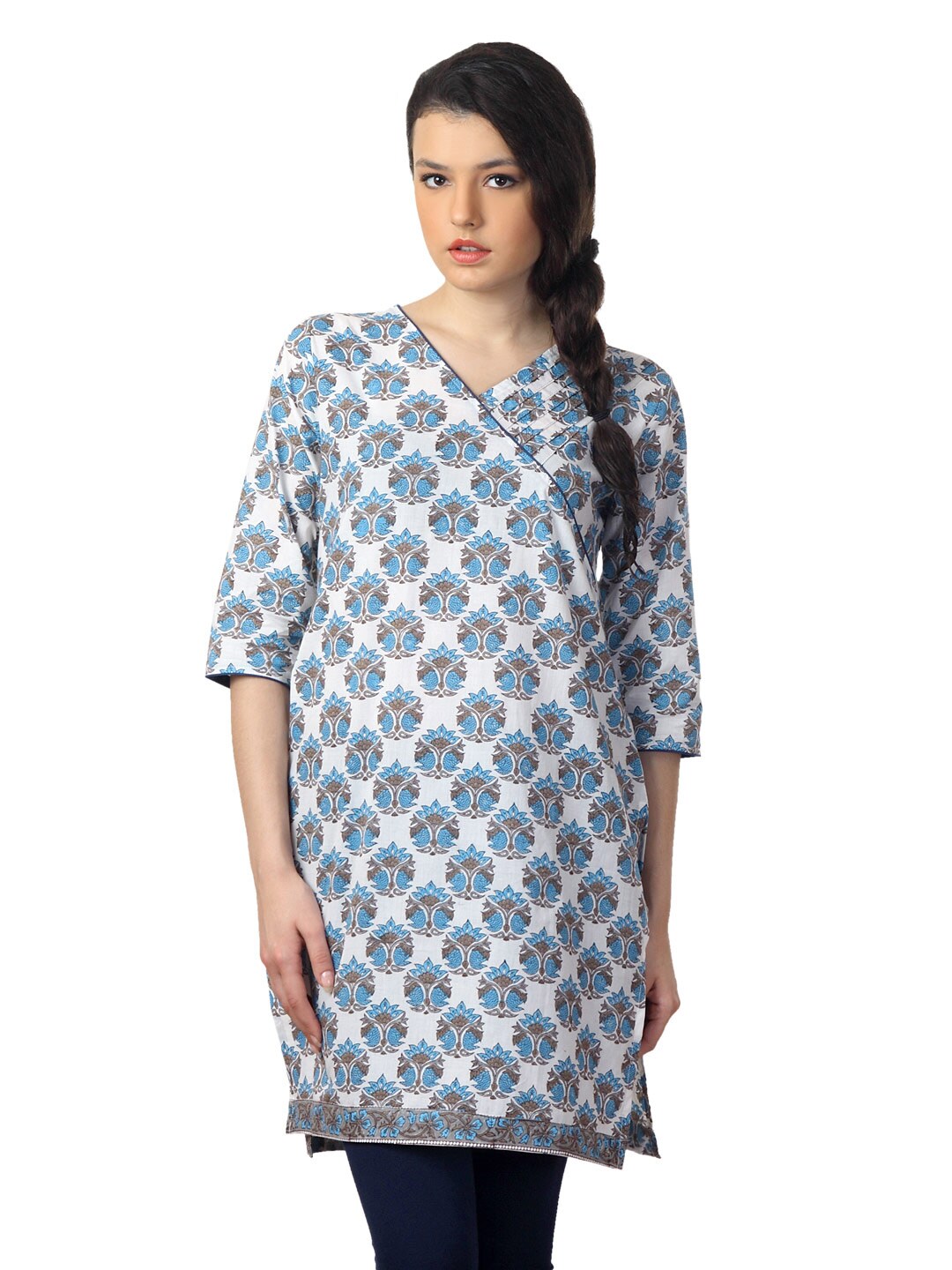 Alma Women White Printed Kurta