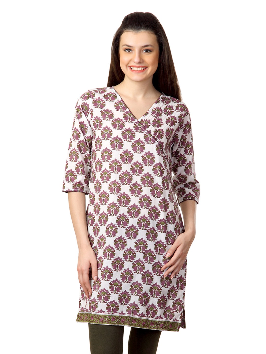 Alma Women White Printed Kurta