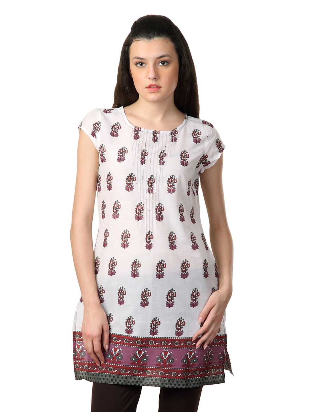 Alma Women White Printed Kurta