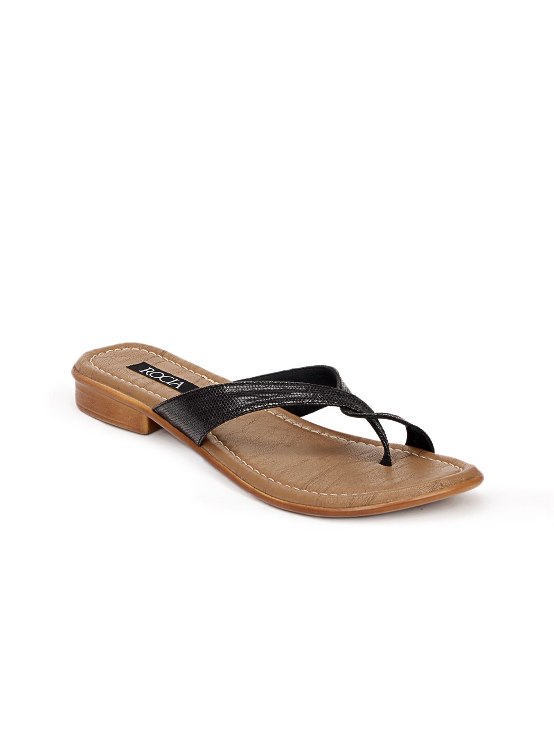 Rocia Women Black & Brown Sandals