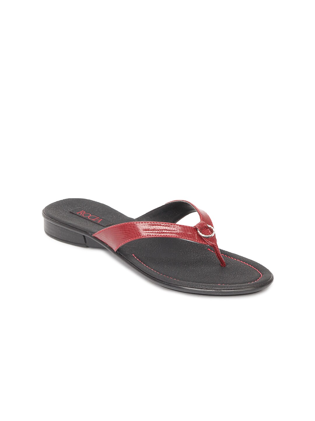 Rocia Women Red & Black Sandals