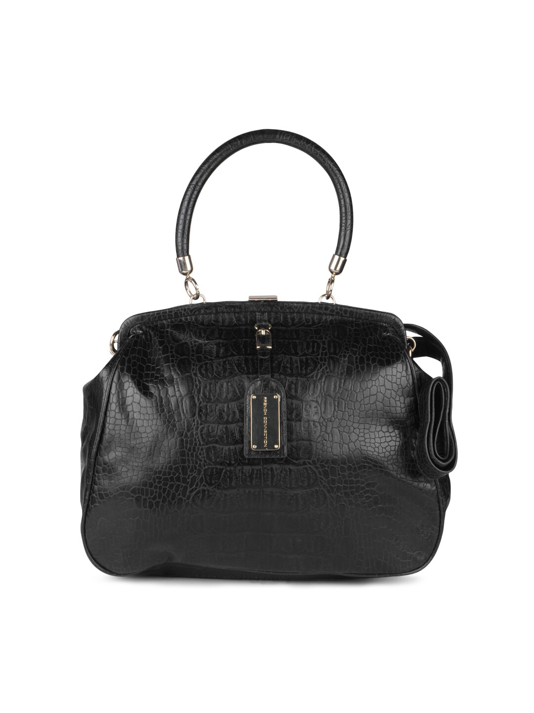 French Connection Women Black Croc Handbag