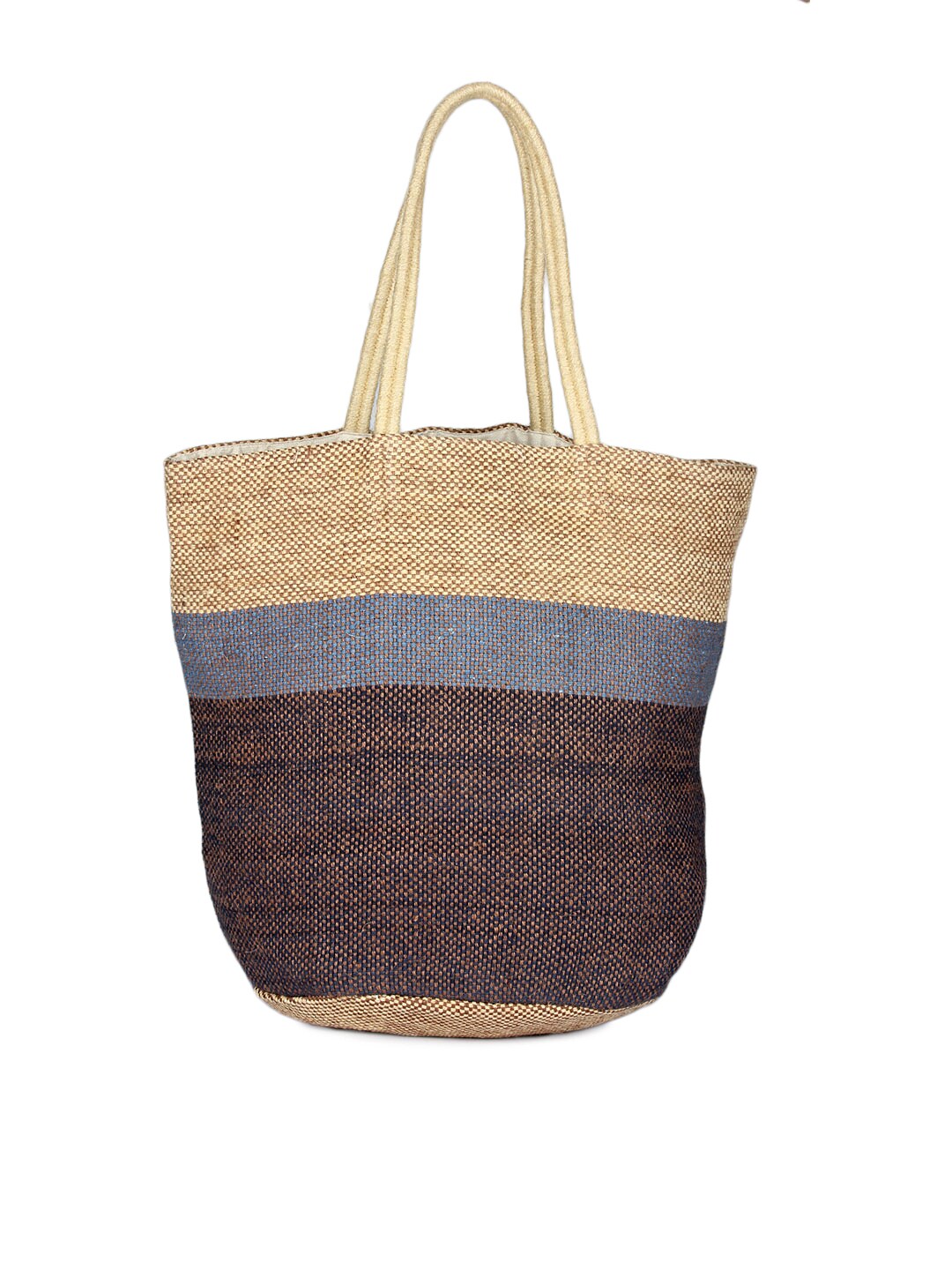 French Connection Brown Colourblocked Tote Bag