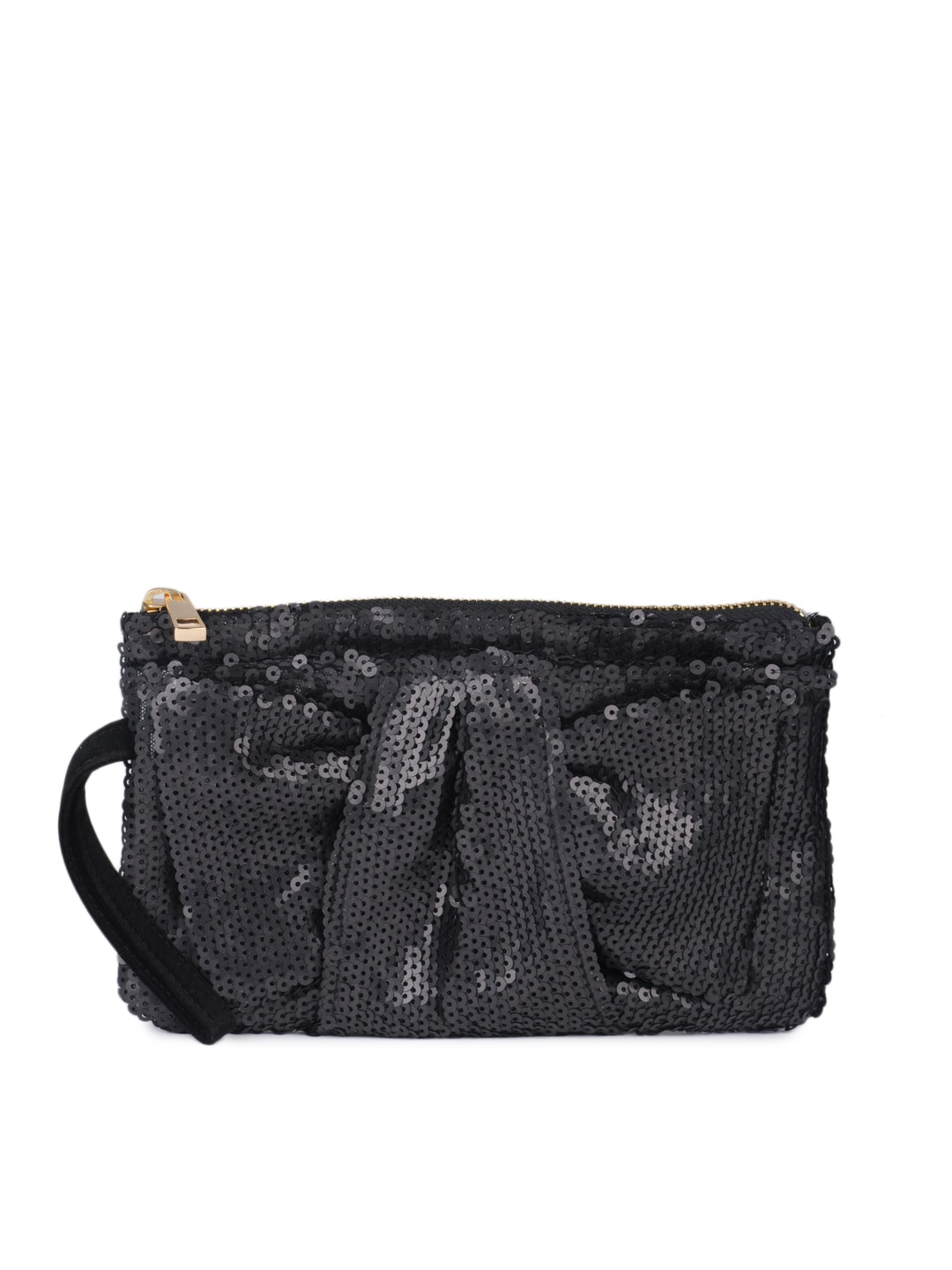 French Connection Women Black Sequin Clutch