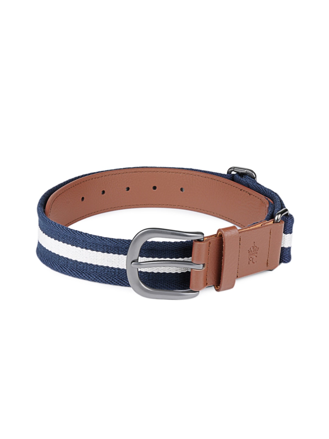 French Connection Men Navy Blue & White Belt