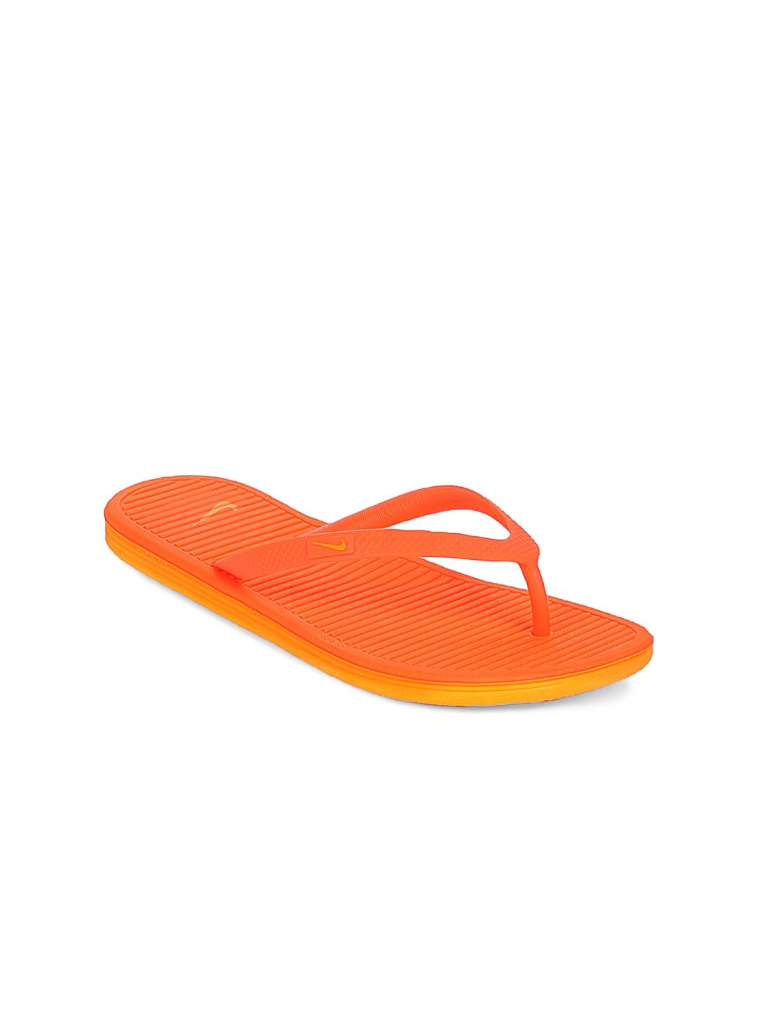 Nike Women Orange Solarsoft Thong Flip Flops