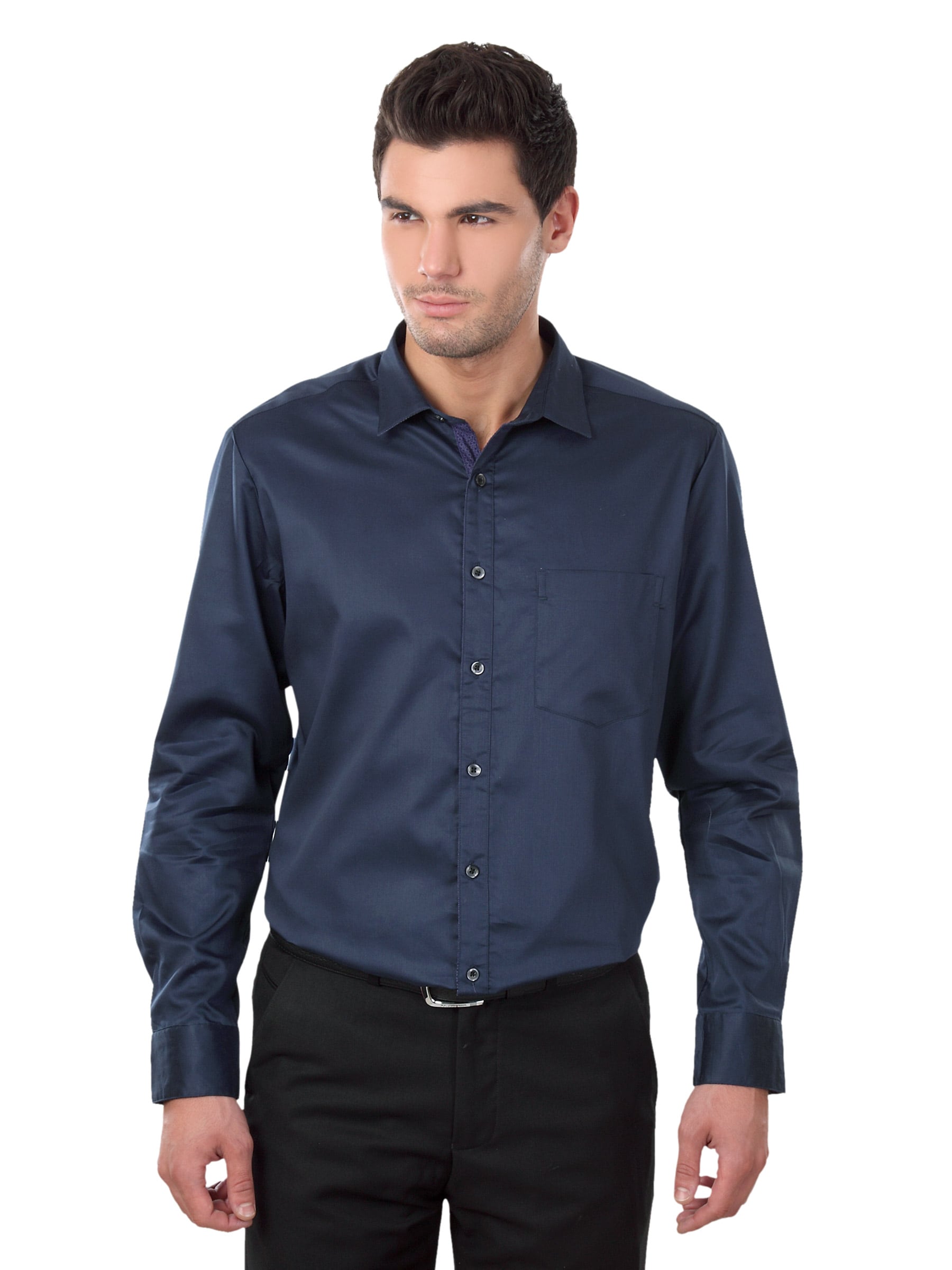 Scullers Men Navy Blue Shirt