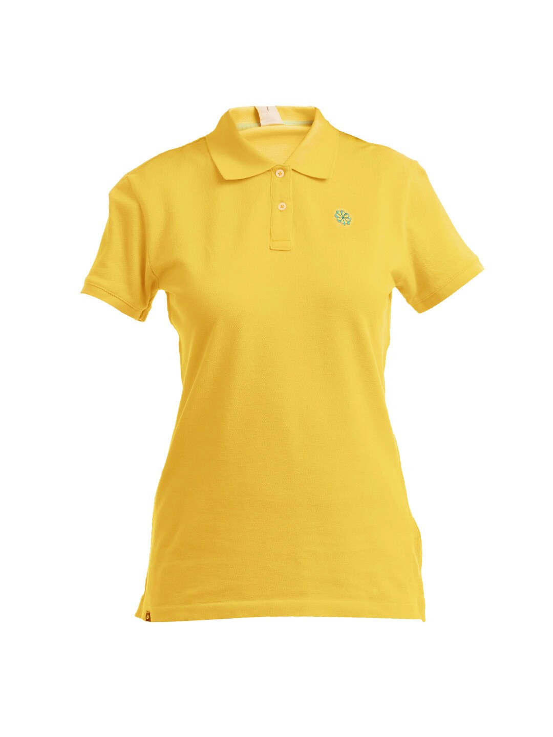 Nike Women Yellow Polo Neck T-shirt