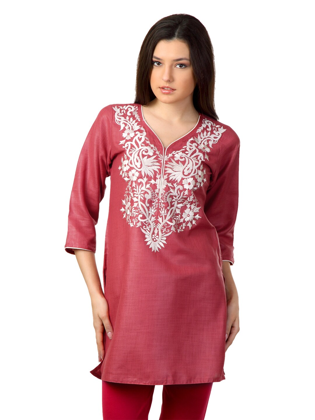 Aneri Women Salmon Pink Kurta