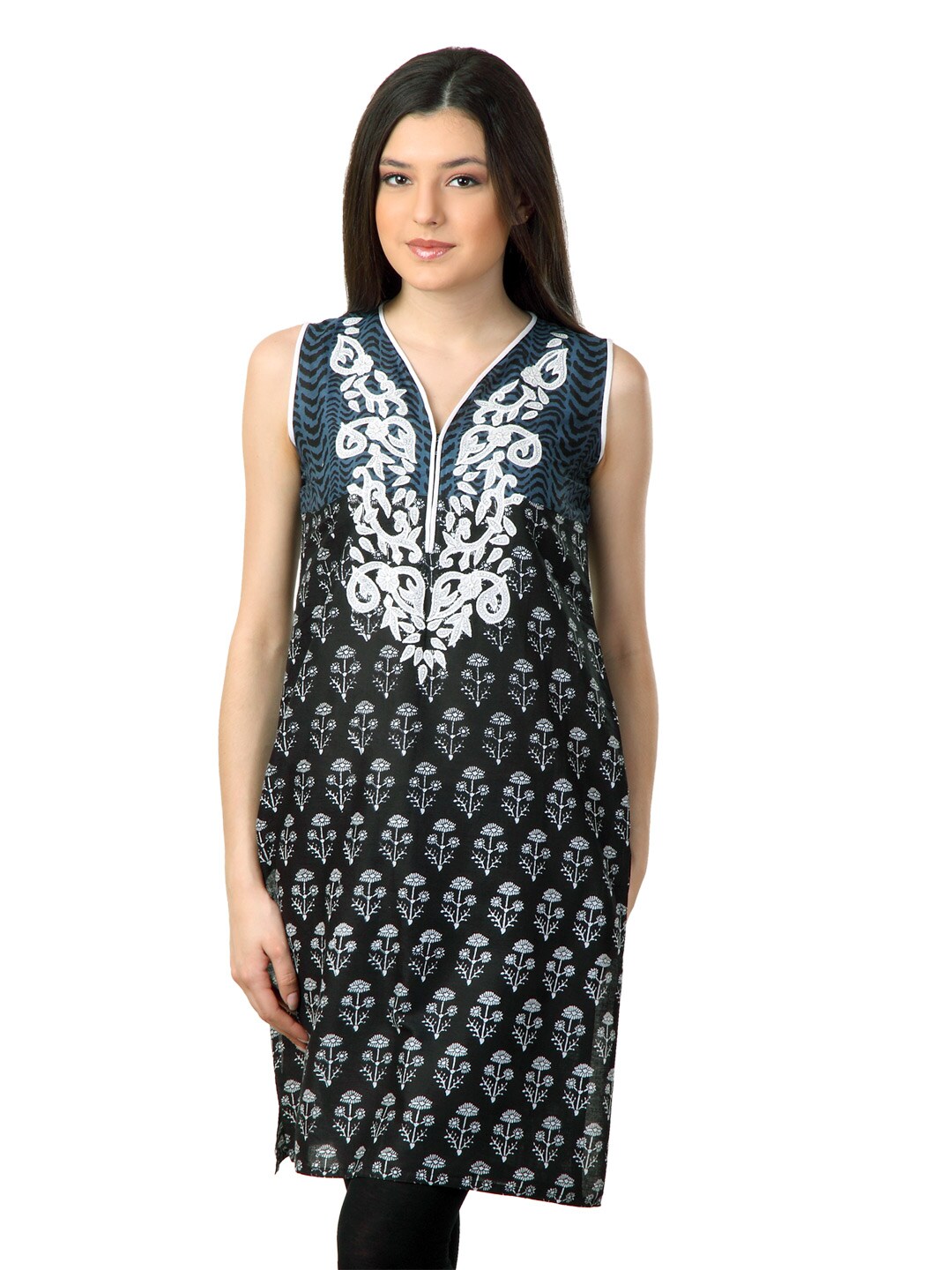 Aneri Women Black Kurta