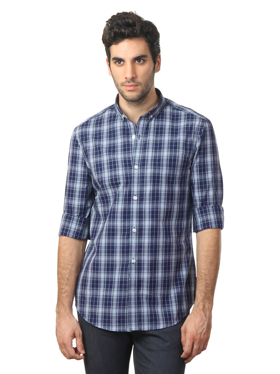 French Connection Men Navy Blue Shirt