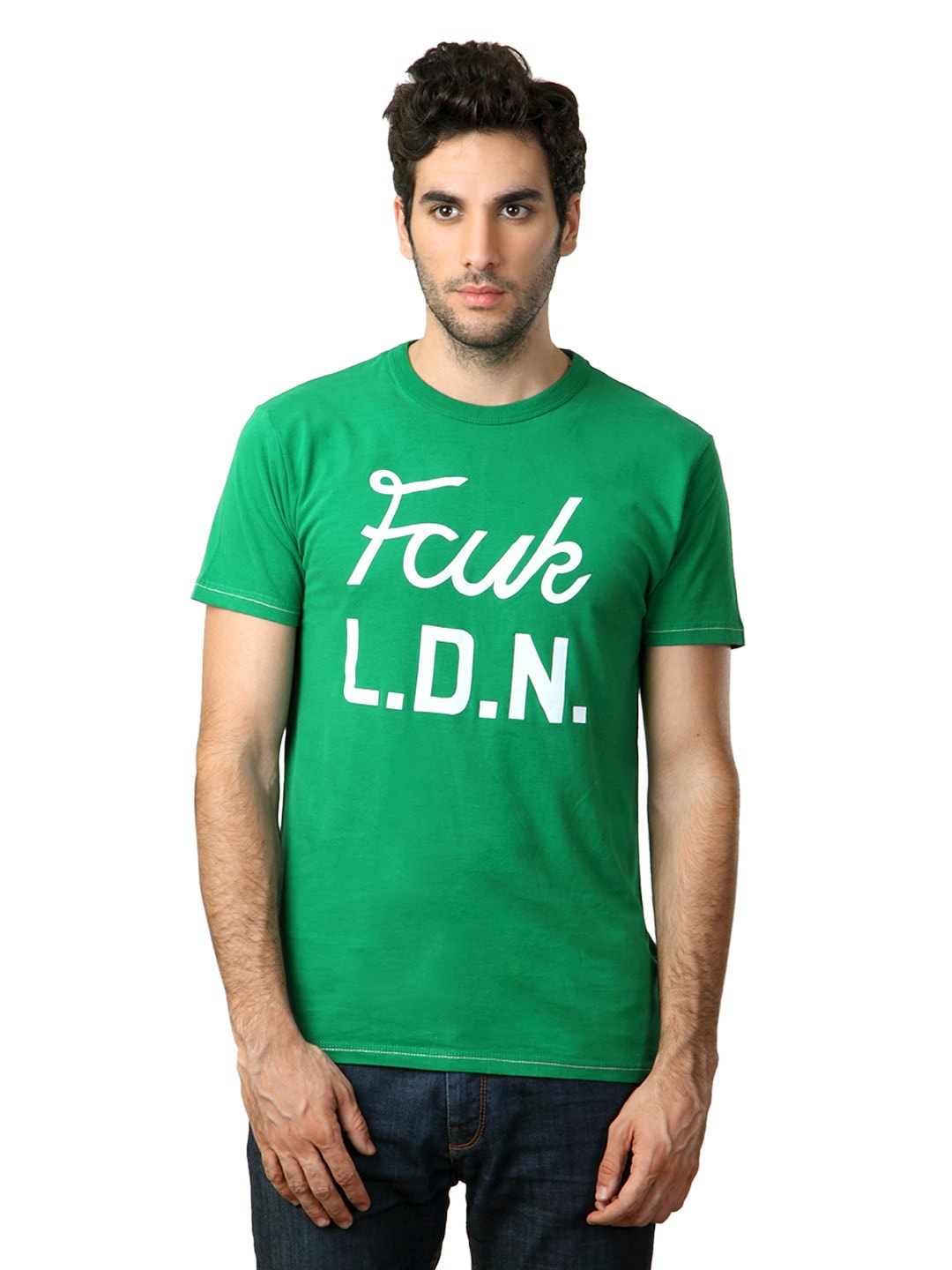 French Connection Men Green T-shirt