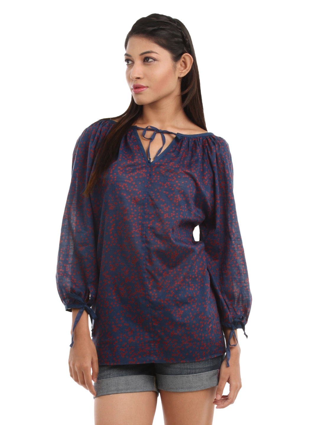 French Connection Women Navy Blue Printed Top