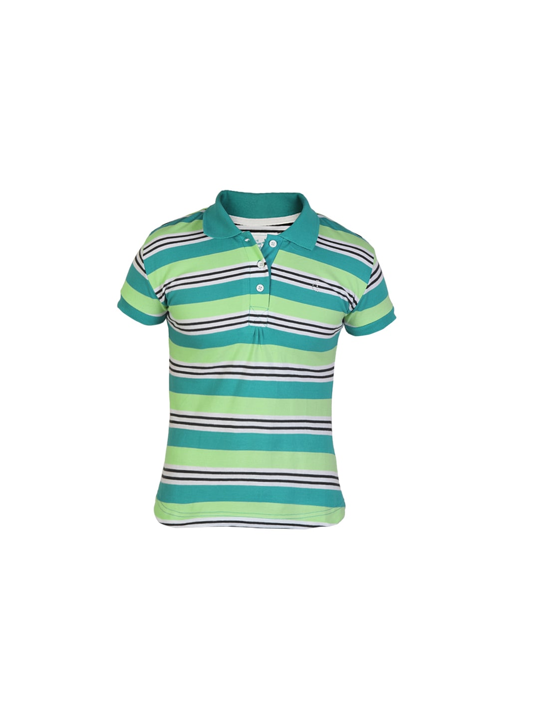 Gini and Jony Girls Polo Striped Blue T-shirt