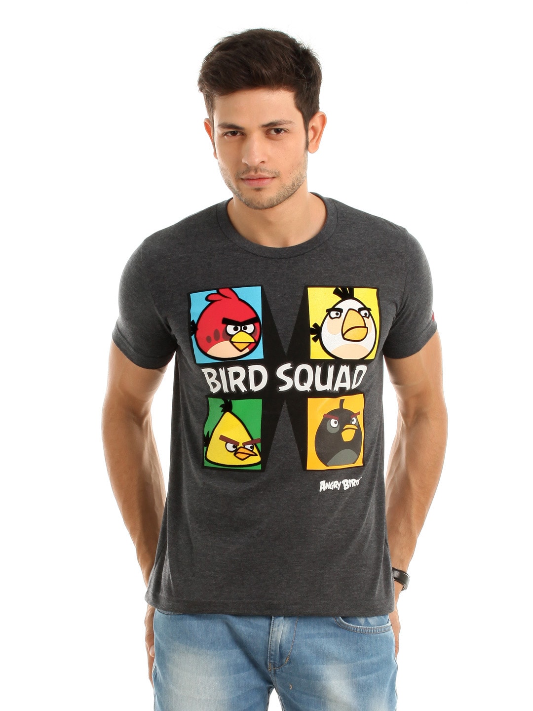Angry Birds Men Charcoal T-shirt