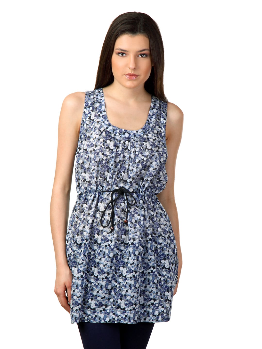 French Connection Women Printed Blue Dress