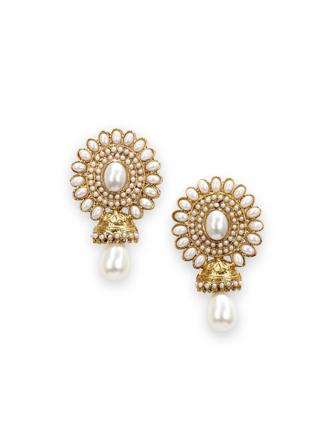 Royal Diadem White Earrings