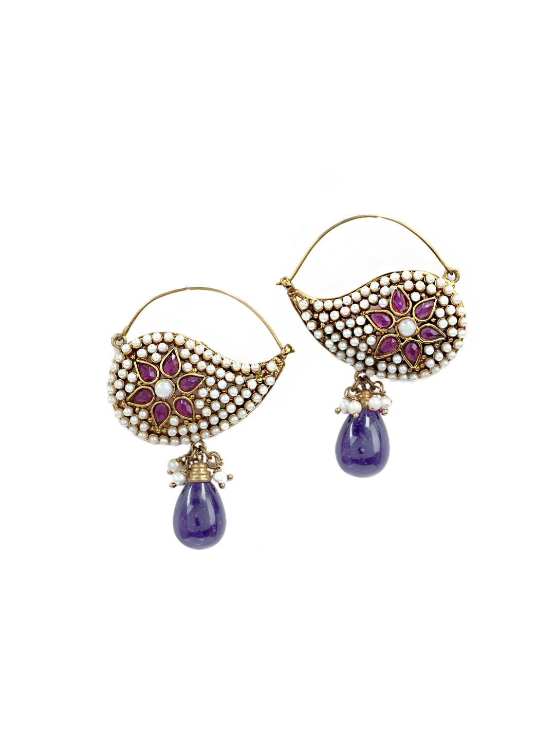 Royal Diadem Gold & Purple Earrings