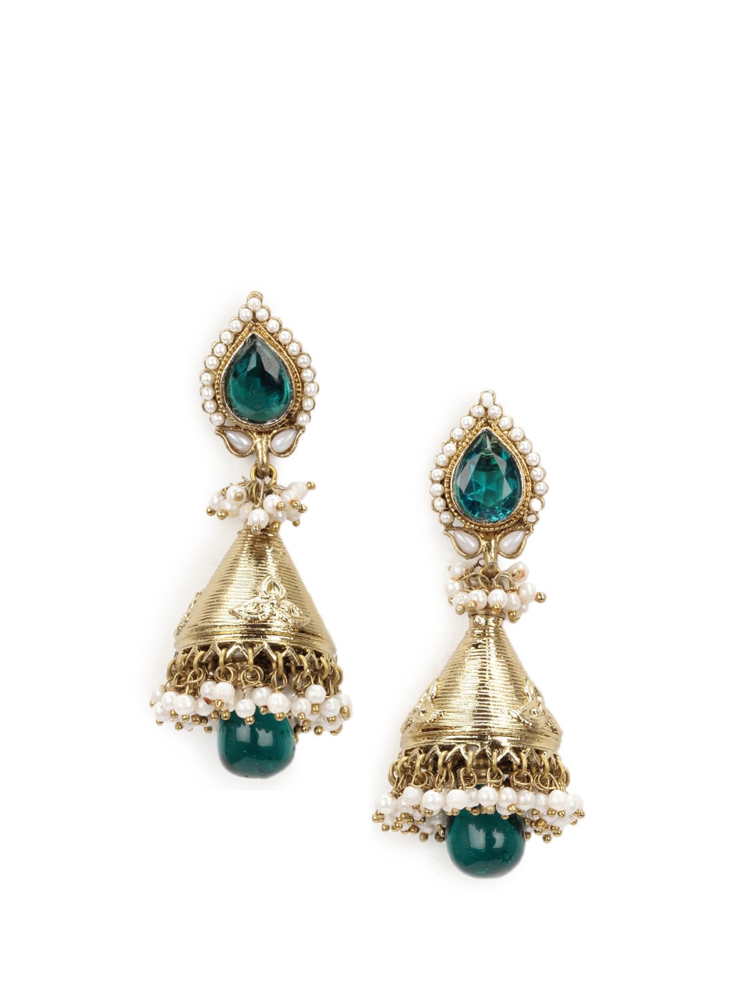 Royal Diadem Green Earrings