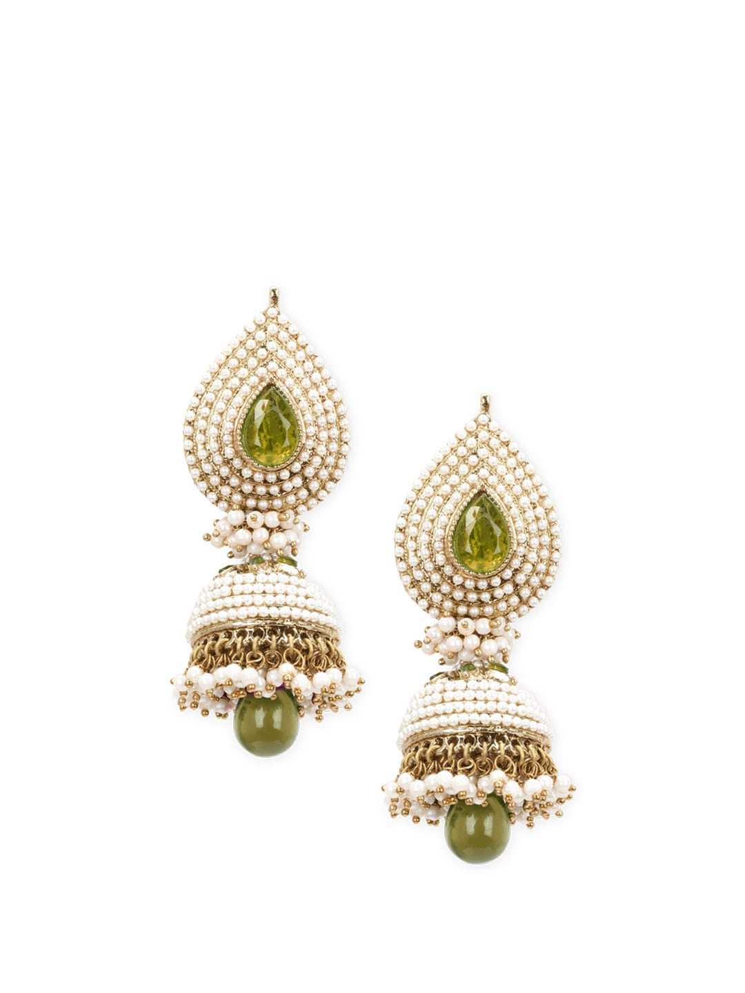 Royal Diadem Olive Green Earrings