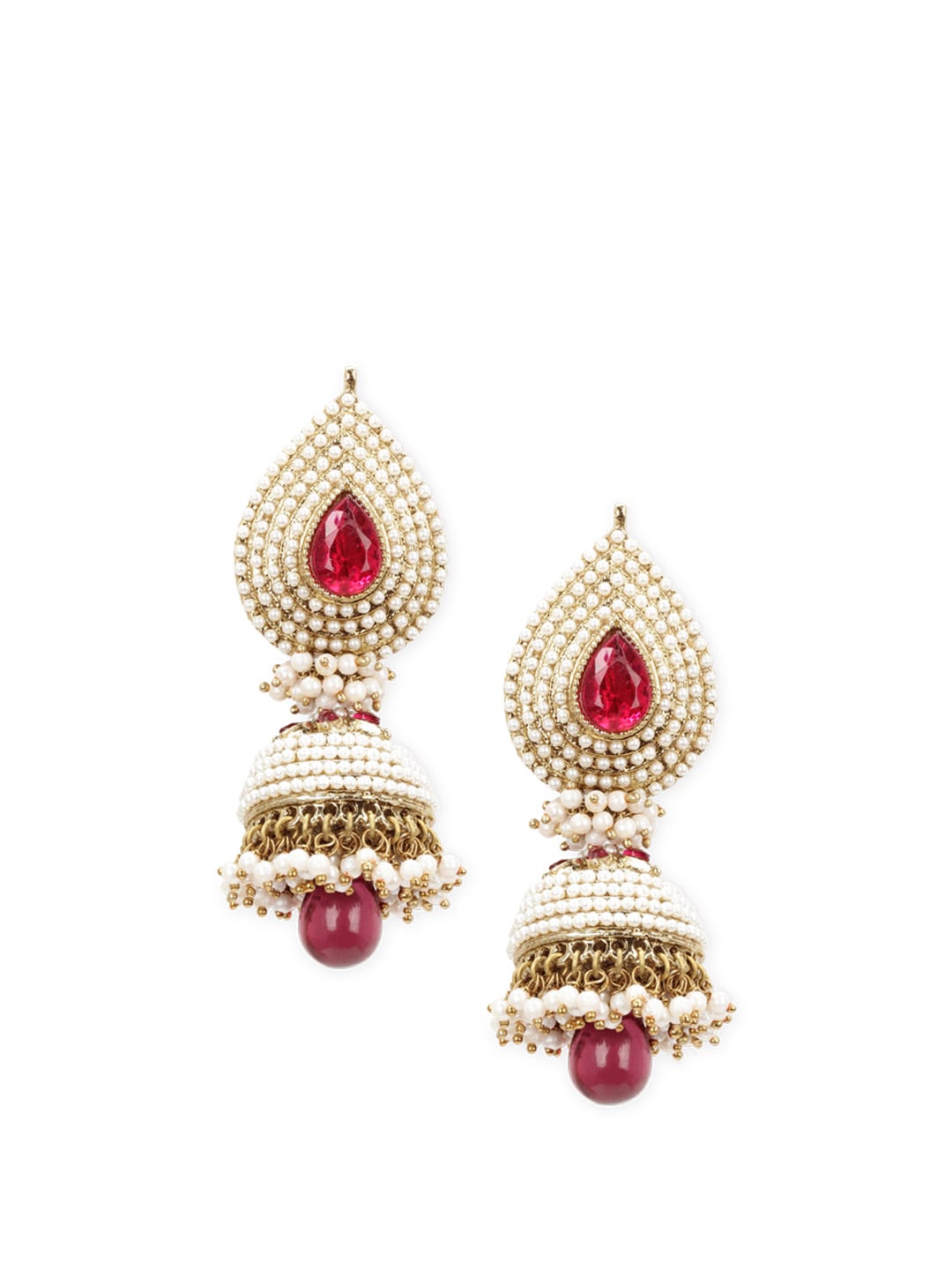 Royal Diadem Women Red Earrings
