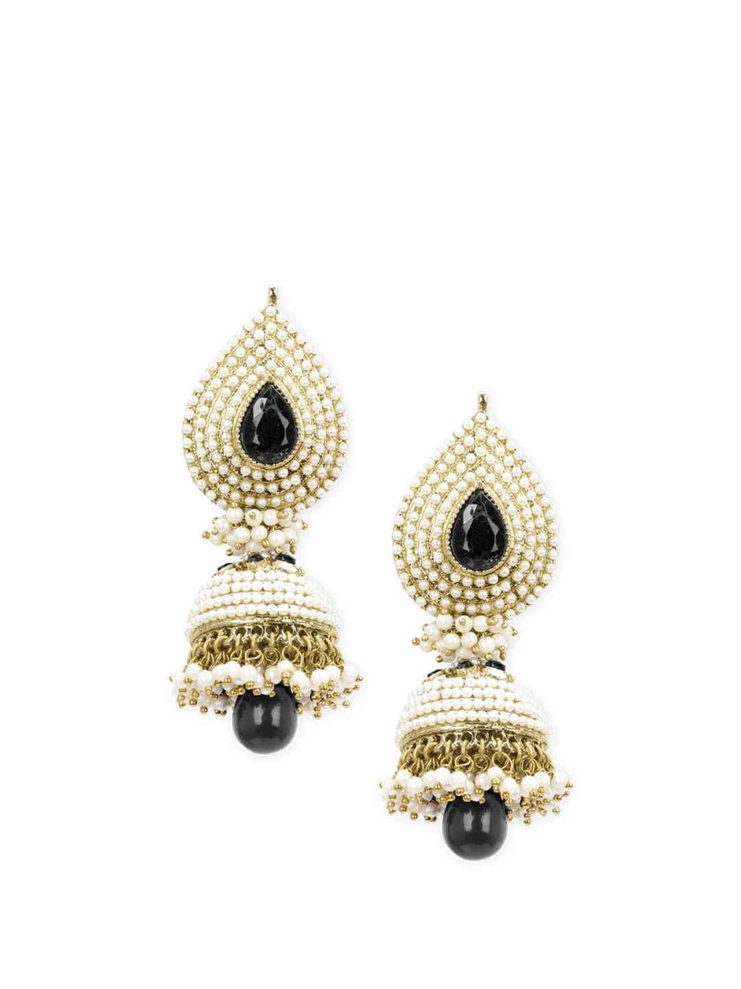 Royal Diadem Black Earrings